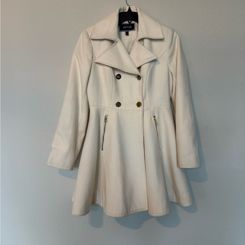 Apt. 9 Cream Double-Breasted Coat - Picture 2 of 14